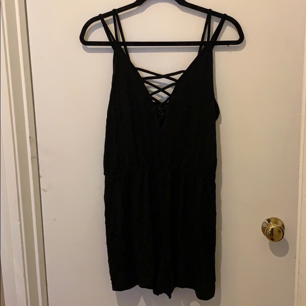Topshop Black Cross Front Romper